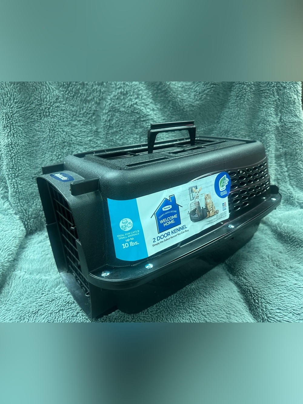 Black 2-Door Small Pet Kennel
